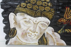 Délkelet Ázsiai buddhás fa kép 40x25 cm