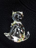Gyönyörű kristály üveg cica figura