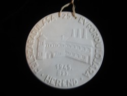 Herend retro commemorative plaque, 125 years of Herend, 12.5 cm