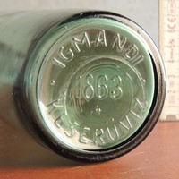 "Igmándi keserűvíz 1863 4" nagy ásványvizes üveg