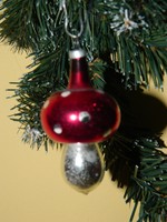 Régi üveg gomba karácsonyfa dísz.