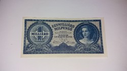 1 Milliárd Milpengő 1946-os Hajtatlan A-UNC Bankjegy 