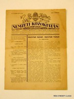 NEMZETI KÖZOKTATÁS 1939 február RÉGI EREDETI MAGYAR ÚJSÁG 1468