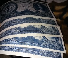 1 Milliárd Milpengő  1946-os , 5 db ,szép tartású ropogós  bankjegyek !