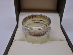 Szép régi vastag kézműves izraeli ezüst gyűrű
