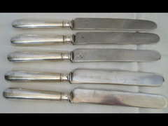 Y571 H1 Régi ezüst nyelű kés készlet 5 db