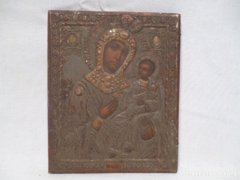 3372 D1 Antik házioltár ikonkép Mária a kis Jézus