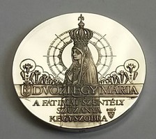 Nemzeti Engesztelő Zarándoklat / Fatimai szentély Szűzanya szobra' fém emlékérem