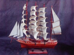 Híres Hajók.19.századi hajó makettje fából.Vitorla vászon.