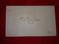 Antik névjegykártya 1900 -s évek Dr. Frey Géza járás orvos Békés