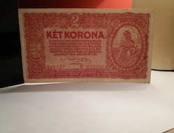Két Korona csillagos ! 1920-as  szép bankjegy !