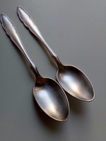 Antique Art Nouveau WELLNER 100 Silver-Plated Teaspoon Set of 2 14.5 cm