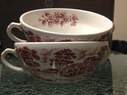 George & Dragon fajansz angol porcelán csésze pár leveses