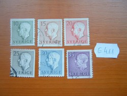 SVÉDORSZÁG 10+35 ŐRE 6 DB 1951-  King Gustaf VI Adolf  E411