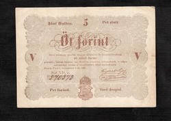 5 forint 1848 Kossuth bankó Barna nyomat