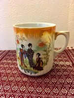 Beautiful Japanese scenic Zsolnay teacup