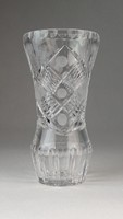 0P777 Régi hibátlan kristály váza 14 cm