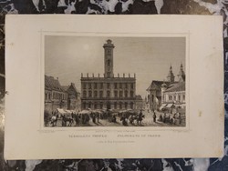 L. Rohbock - Városháza Pesten - Joh. Poppel - acélmetszet - 19. század