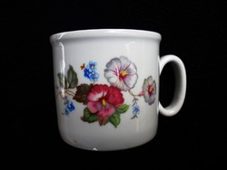 Zsolnay cup and mug with petunia pattern
