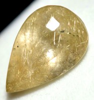 Golden rutile quartz talisman stone 10.35 ct from Brazil! Real!!