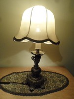 Antik rézötvözet asztali lámpa 50 cm, ernyővel