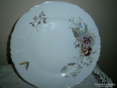Szecessziós kézi festett árvácska mintás  tányér 25 cm 
