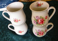 Rózsás öblös bögrék, csészék 10.5 x 8 cm