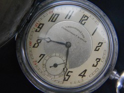 Ezüst art deco Chronometer Corgemont svájci zsebóra.Működik.