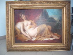 Szobabelső kanapén fekvő női alakkal-Rottmann Mozart