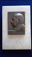 Barta Lajos: Dr. Vázsonyi Vilmos igazságügy-miniszter, szabadkőműves, plakett márvány lapon