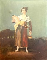 Schrottner: Nő korsóval (Goya: a korsós lány alapján)