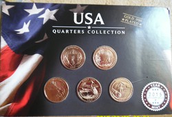 2015. USA Quarter dollár kollekció, aranyozott.