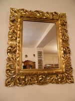 Tükör, faragott, aranyozott florentin keretben