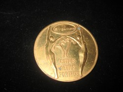 Az Olimpia jelszava  :  gyorsabban - magasabban - erősebben   , bronz érme  60 x 4 mm