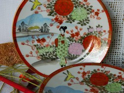 Régi kézzel festett Japán porcelán süteményes tányér 5 db