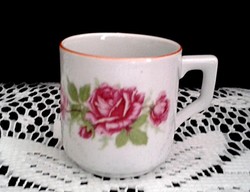 Antik Zsolnay rózsás mokkás csésze