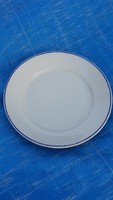 Zsolnay jelzett porcelán kék csíkos lapos tányér