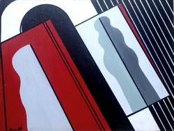 Deim Pál - Lift 30 x 40 cm akril, vásznazott lemez