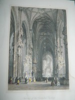 Antique engraving: cathedrale de wienne - cathedral in Vienna