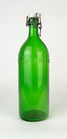 0Q058 Régi KRISTÁLY zöld csatos üveg 30 cm