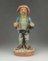 0Q110 Jelzett Portugál porcelán zenész figura 20cm