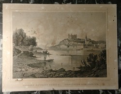 L. Rohbock - Pozsony nyugati oldala - Johann Popel - acélmetszet - 19. század