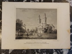 L. Rohbock - Kolosvár új református templom - A. Rottmann - acélmetszet - 19. század