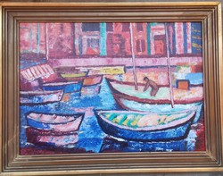 Vén Emil kikötő c festménye