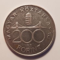 EZÜST 200 Forintos érem, érme, fémpénz, Magyar Nemzeti Bank, 1993.