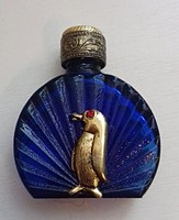 Cseppentős parfümös üveg réz tetővel 
