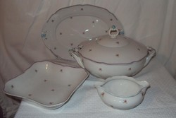 Porcelain - 4 pieces! - Haas & czjzek - tray 36 x 26 cm - bowl 3 liters 32 x 21 cm..