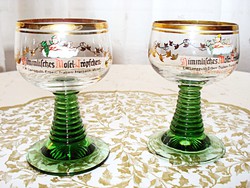 German wine glasses with an angel pattern