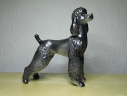 Hollóházi porcelán nagy uszkár kutya figura hibátlan állapotban