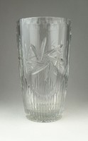 0Q466 Régi csiszolt üveg váza 20 cm